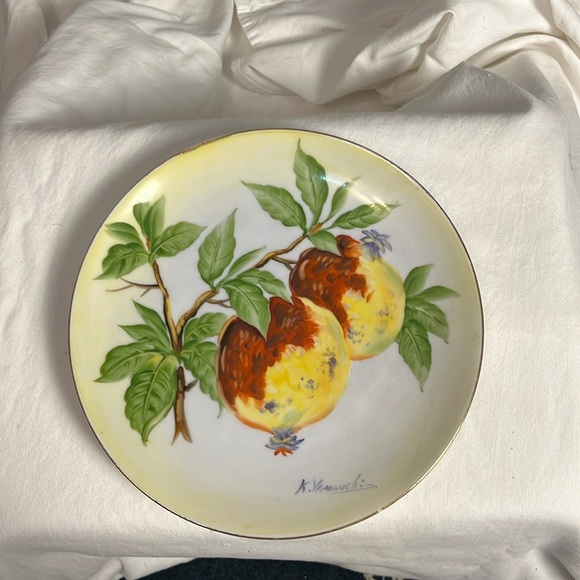 Hinode Japan decorative plate Fruit motif/Pommegranite #Japancore #Victorian - Picture 1 of 5